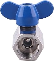 Vista 2 de DERNORD Mini válvula de bola de acero inoxidable 3/8" rosca NPT hembra y macho (paquete de 2)