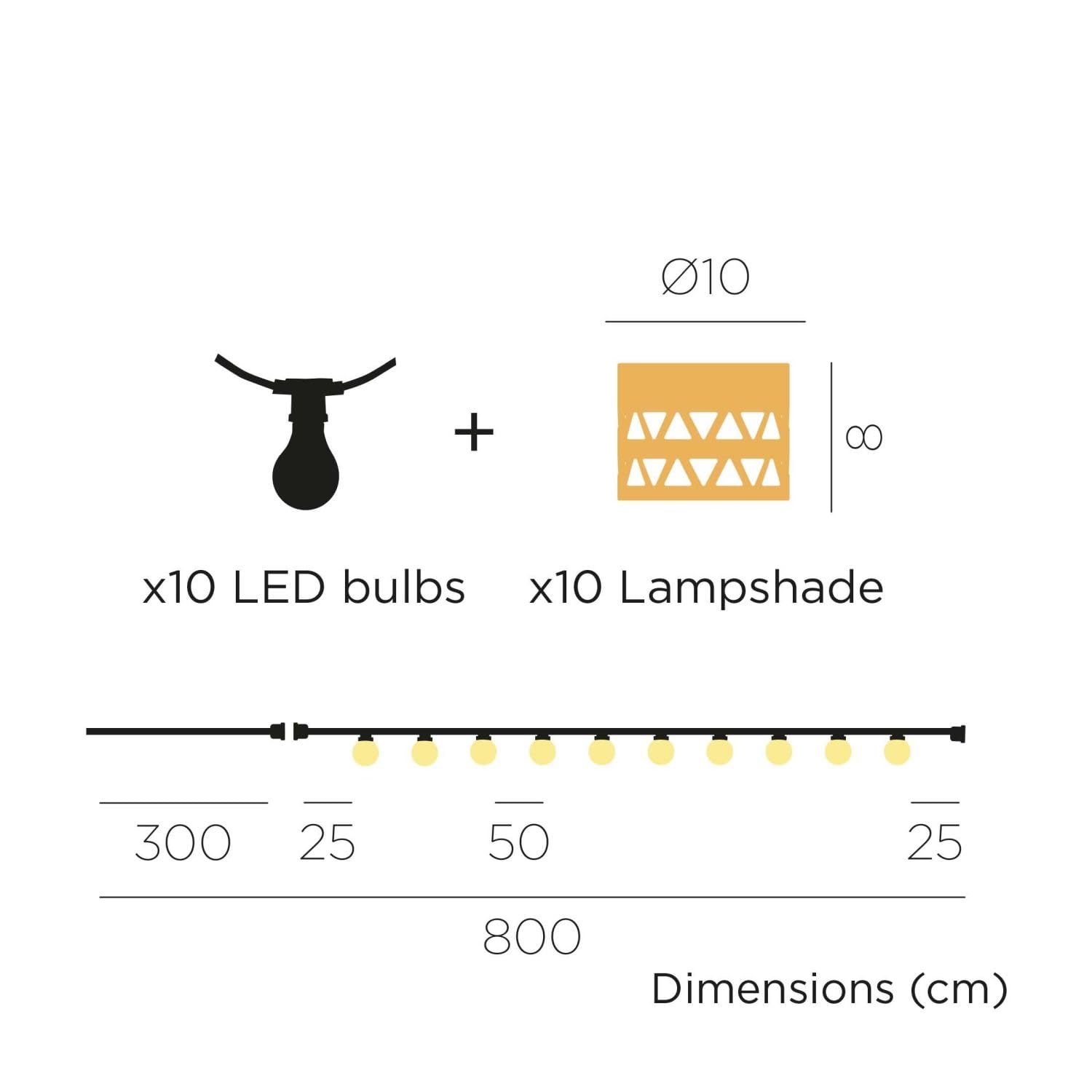 Außen Lichterkette LED 5m lang + 3m Kabel IP44 Jute Seegras in Braunbeige 2700 K warmweiß 350 lm Außenbeleuchtung Terrasse Balkon Garten