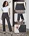 keriffe High Waist Stretchy Womens Dress Pants with Pockets Straight Leg Business Casual Work Trousers Office Slacks Dark Grey
