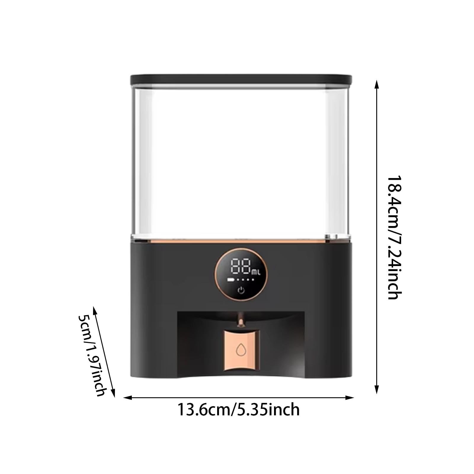 Amagogo Mundspülungsspender Automatischer Wanddispender Behälter Quantitativer Flüssigkeitsspender Digitale Mengenanzeige Einstellbare Dosierung für Badezimme, Schwarz