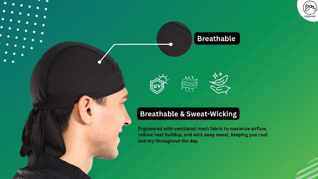 BISMAADH Cotton Matty Breathable Running Skull Cap Headwrap Unisex