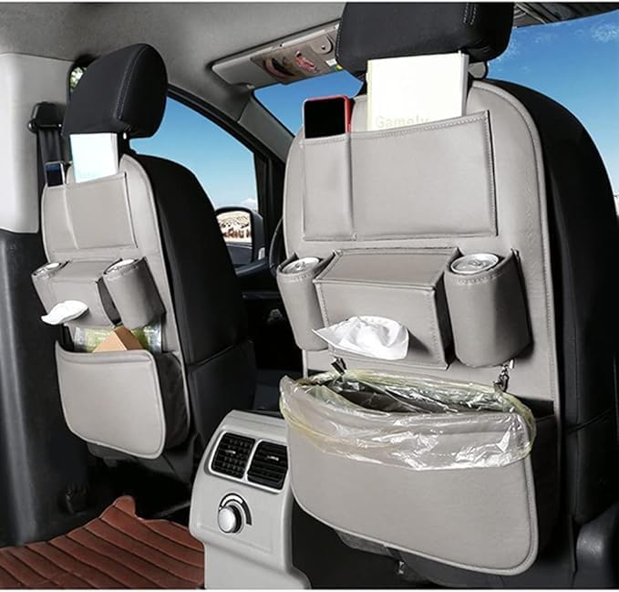 Miniatura 9 de SENYAZON Organizador universal para asiento de automóvil, 4 generación, organizador mejorado de asiento trasero de automóvil, impermeable, de piel