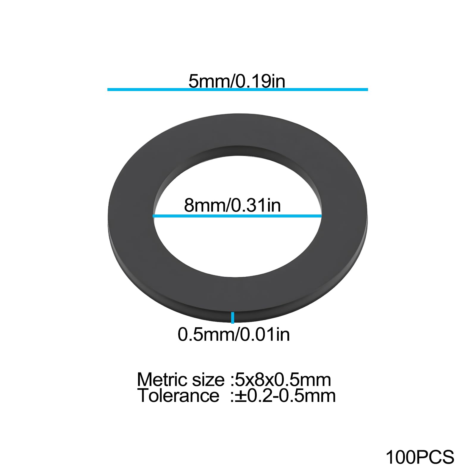 Briny River 100pcs PTFE Coated Nylon Washers Model1985 Compatible with Traxxass RC Vehicles - Image 4
