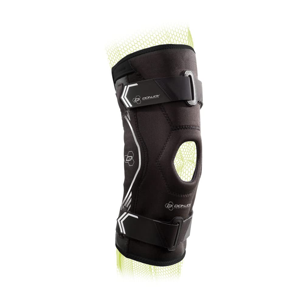 DonJoy Performance Bionic Drytex Hinged Knee Sleeve – Medial/Lateral, Patella Support, Anti-Slip for Instability, Knee Sprains, Strains, Hyperextension, Meniscus, and Arthritis - Medium