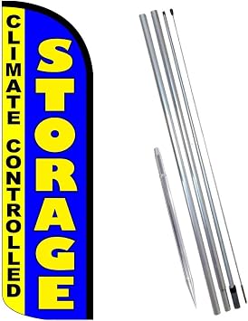 Vista Flags STORAGE - Climate Controlled Windless Feather Banner Flag Kit Flag, Pole, Ground Mt