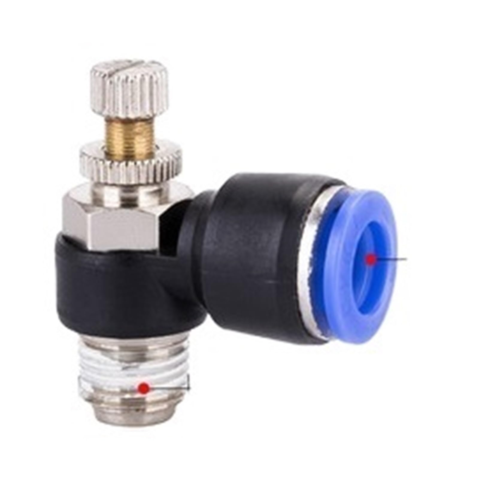 Válvula de acelerador neumática DELURA 10-02 y regulador de flujo para tubo de 10mm