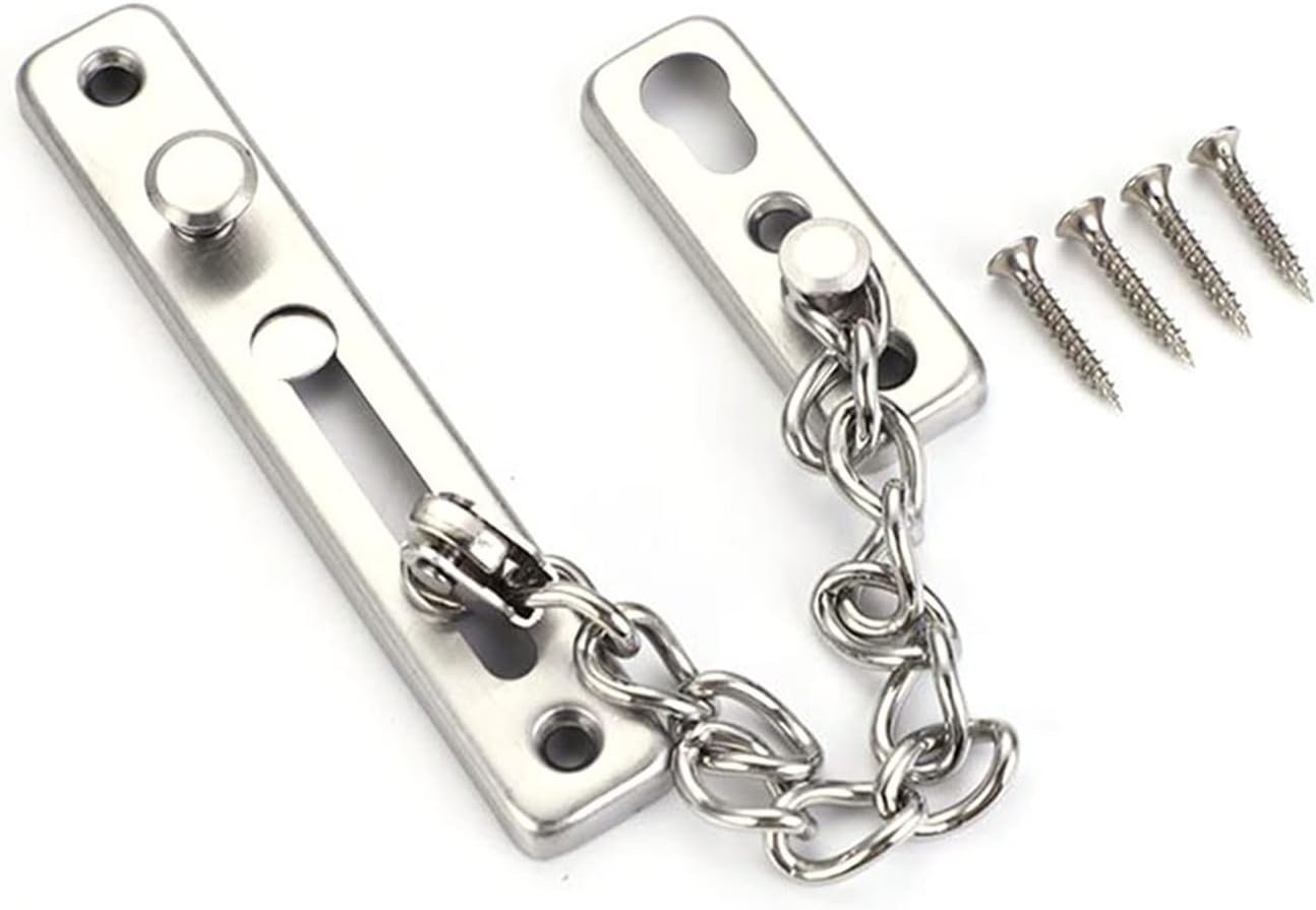 Chain Lock 2pcs Hotel Door Lock Anti-Theft Lock, Bolt Chain, Home Safety Buckle, Hardware Accessories.(Silver)