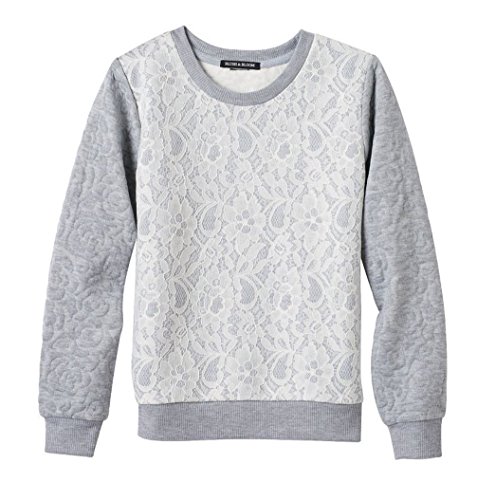 Blush Bloom Big Girl's Quilted Lace Pullover Top