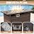 Aoxun 7 Pieces Patio Furniture Set with 44” Fire Pit Table Wicker Rattan Outdoor Sectional Conversation Set with Coffee Table and 4” Thickened Cushions, Beige (Waterproof Cover Included)