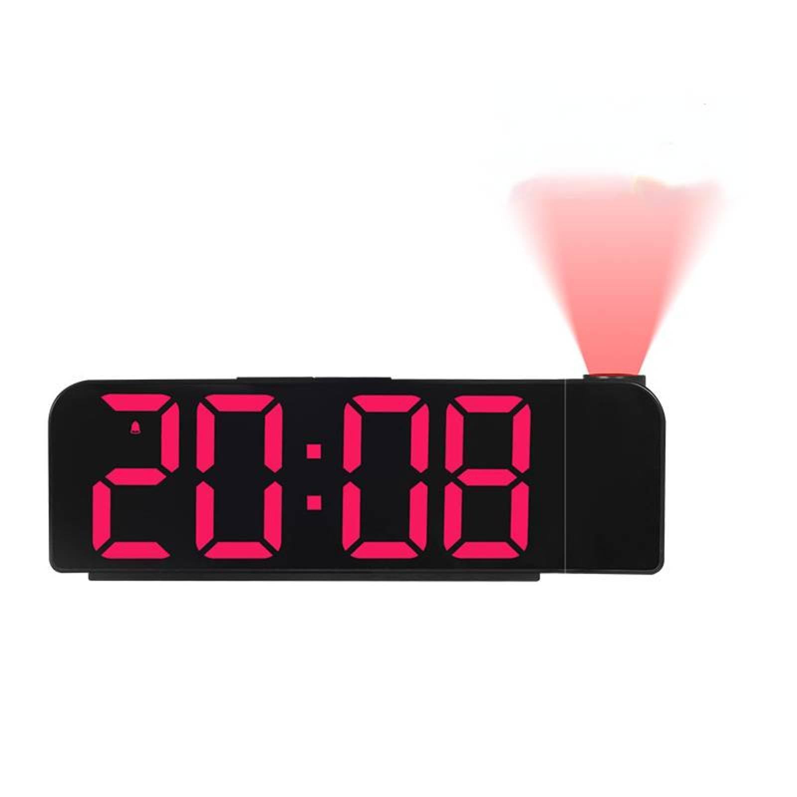 Meeting Love Color Digital Projection Alarm Clock 180 Rotating Projection Clock 3 Gear Brightness Adjustment LED HD Color