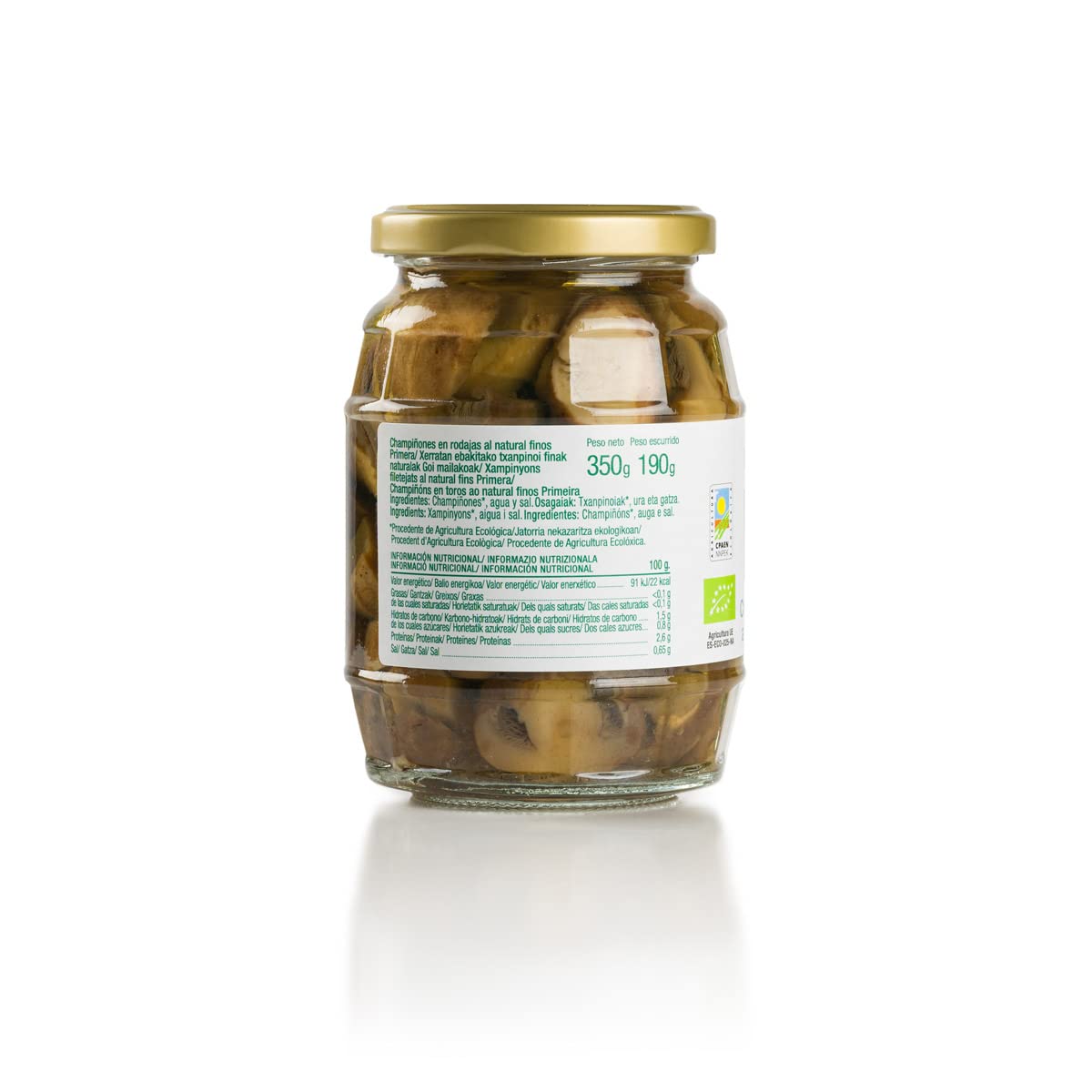 Ekolo Champiñon Laminado Bio, 6 Tarros, 350g 2100g