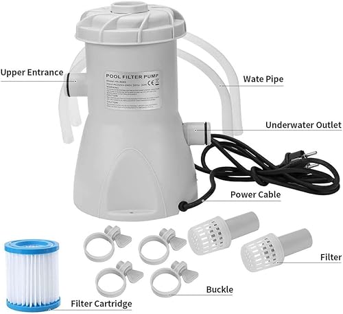 Miniatura 6 de Bomba de filtro de piscina de 800 galones sobre el suelo, bomba de cartucho de filtro de piscina, filtro de bomba de agua eléctrica para piscinas,