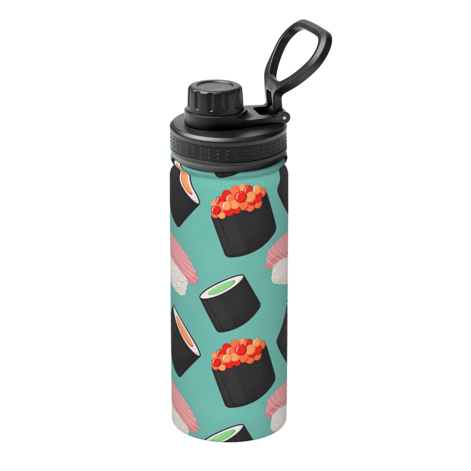 Kfjghhl Insulated Stainless Sushi Food Pattern1 Steel Water Bottle For Sport Gym Travel Leak Camping Hiking Hydration