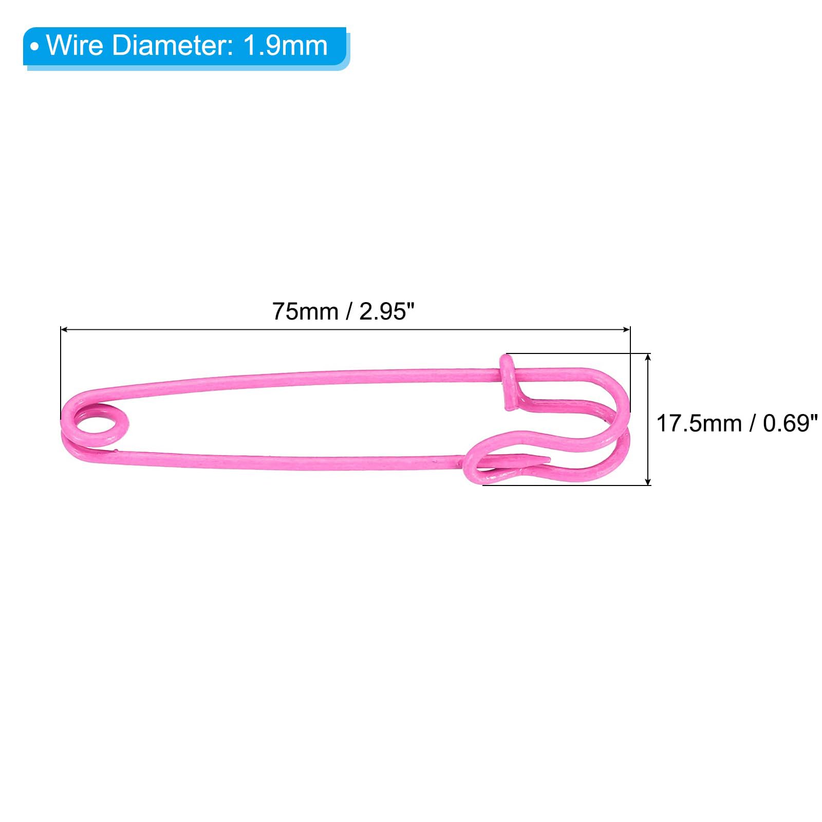 TA-VIGOR 15Pcs Large Safety Pins, 17.5mm Strong Extra Sturdy Bulk Blanket Pin - Image 2
