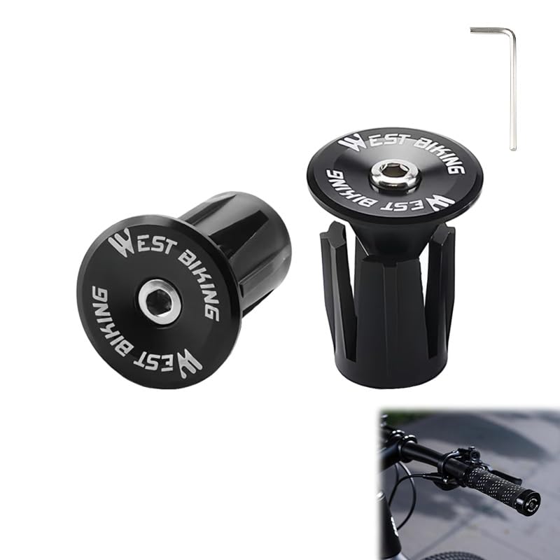 Aluminium Bicycle Handlebar Plugs - Lightweight and Durable End Caps with Black Plastic, Perfect for MTB, Road Bikes, and Folding Bikes - Easy Installation and Enhanced Shock Absorption