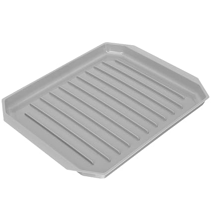 iplusmile Silicone Bacon Baking Pans Microwave Cooking Tray Cooker Grill Plate Baking Oven Trays for Snacks Pizza (Light Grey)