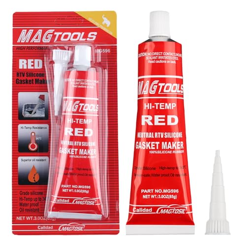 Dichtmasse Motor, 85g Motordichtmasse, Zylinderkopfdichtung Dichtmittel, Ölbeständig Hochtemperatur Silikon Dichtmasse, Dichtsilikon Dichtungsmasse für Autos Motorräder Reparatur(Rot)