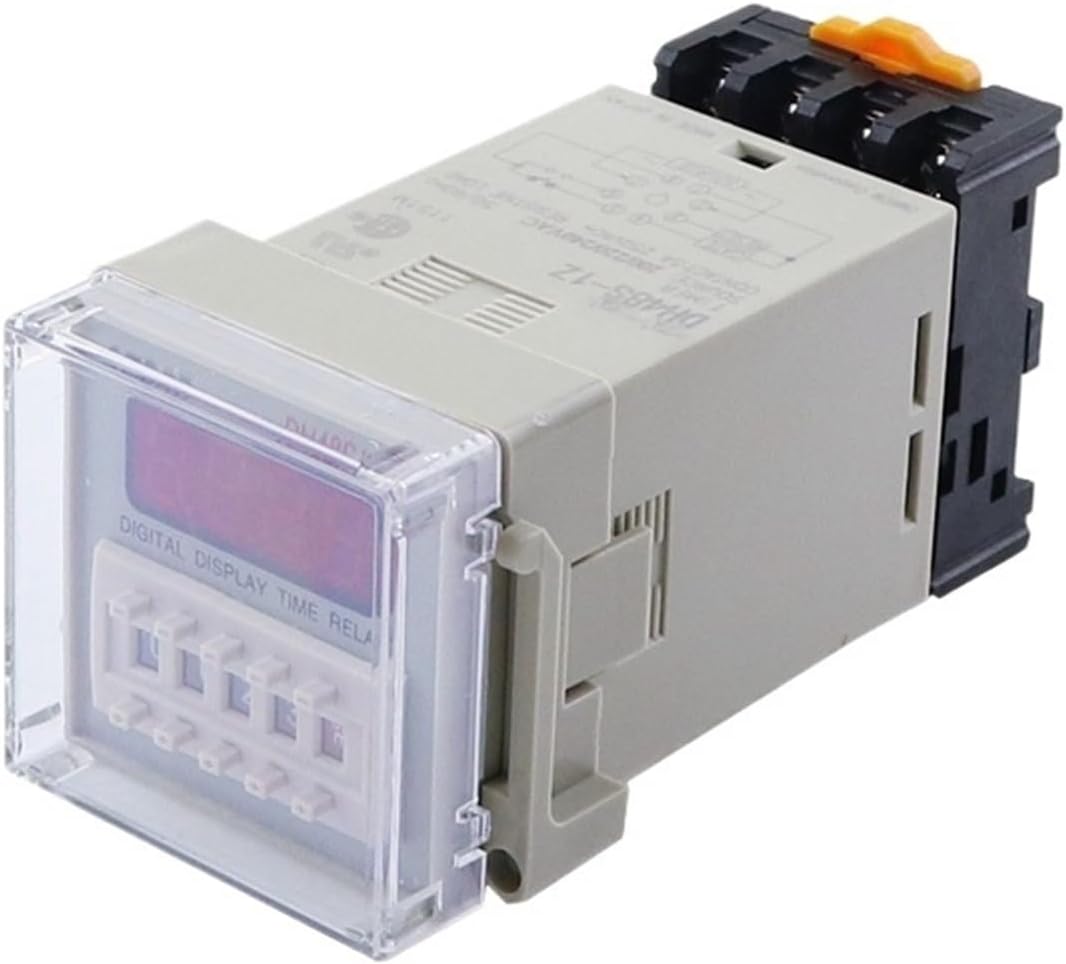 DH48S-1Z Digital LED Programmable Timer Time Relay Switch DH48S 0.01S-99H99M DIN Rail AC110V 220V DC 12V 24V(DC 12V)