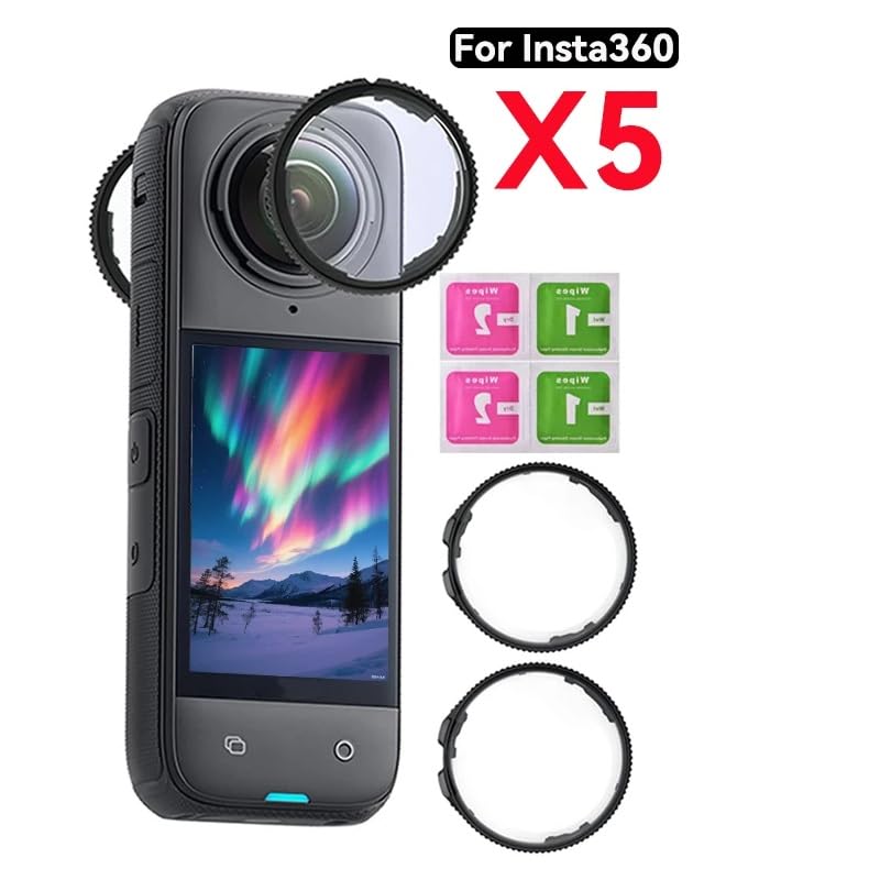 Image of Yantralay Lens Guard for Insta 360 X5, Rotatable Detachable Tempered Glass Shield with Anti-Glare Edge, Scratch & Drop Resistant High-Definition Cover