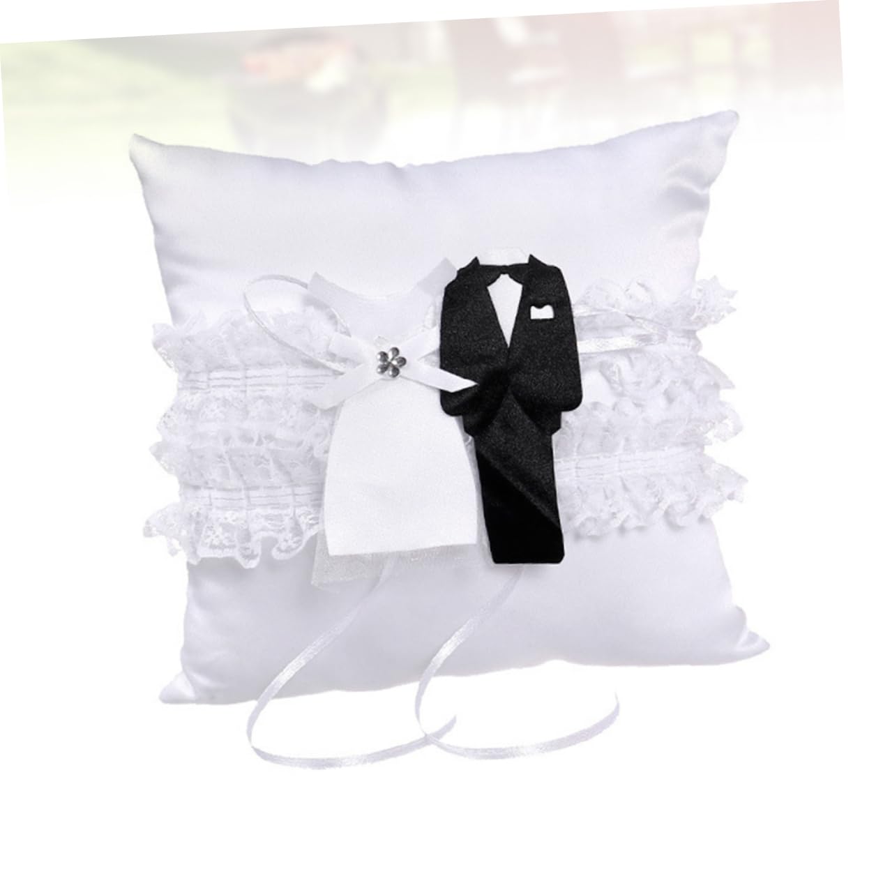 MAGICLULU 2 Cuscini Per Matrimonio in Pizzo Per Cerimonia Per Matrimonio E Fidanzamento Design Elegante