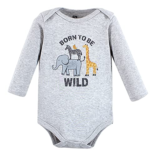 Image of Hudson Baby baby-boys Cotton Long-sleeve Bodysuits 5-pack
