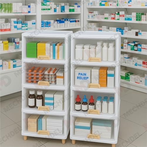 Image of mechdel Cupboard Rack for Clothes Plastic Cabinet for Storages Foldable Wardrobe for Clothes Plastic Cloth Rack for Storages Clothe Storage (Cupboard Rack-1 Door - Transparent, 4+4 (Set))