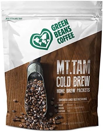 Green Beans Coffee Cold Brew Coffee, 6 Easy to Use Home Pitcher Packs - Makes 18 Cups