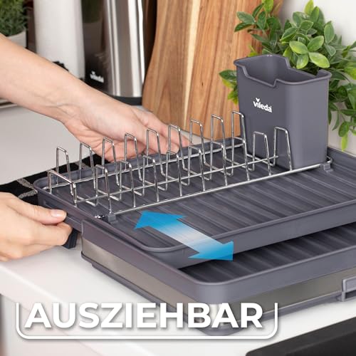 Vileda Abtropfgestell ausziehbar 36,6 bis 51,5 cm mit Besteckhalter – Ansicht 3