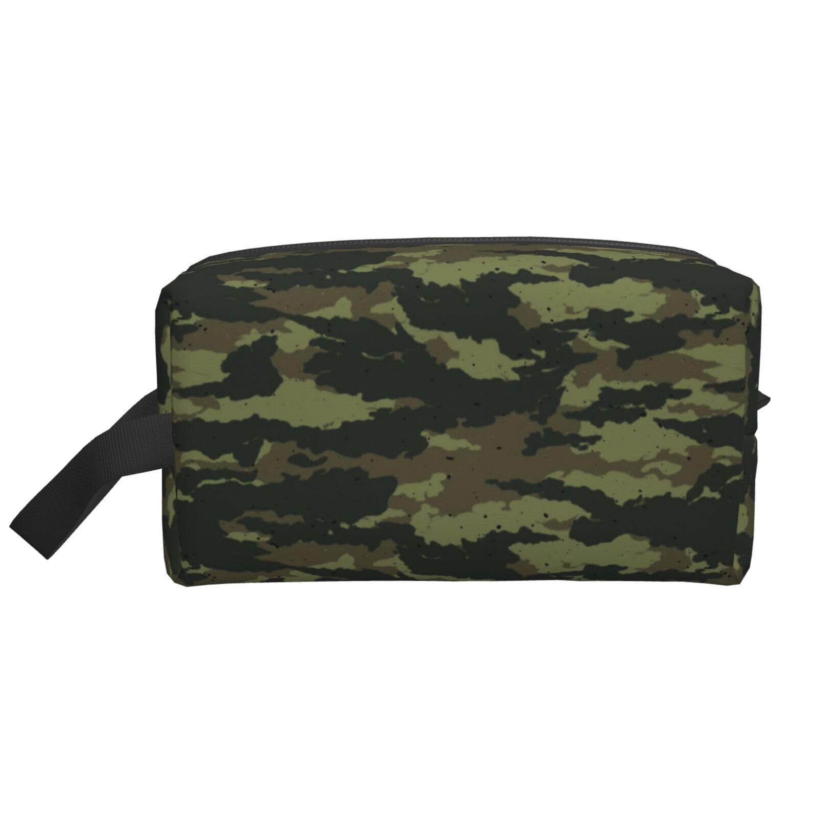 Ercgad Unisex White Camouflage Print Large Capacity Travel Toiletry Bag Cosmetic Pouch Daily Storage Makeup Case