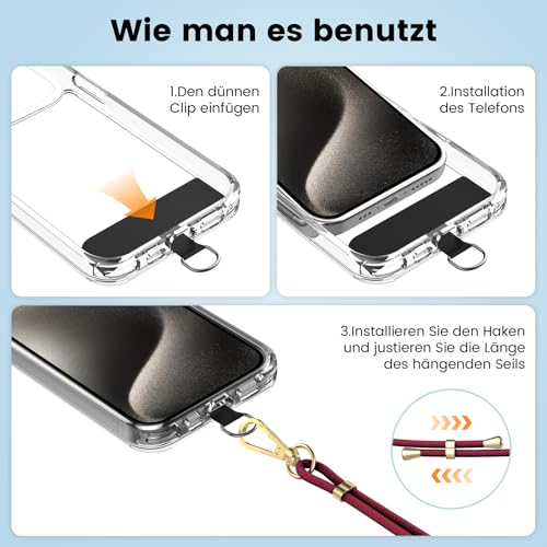 OLEPHY Crossbody Phone Lanyard Strap with 2 Pack Patchs - Image 4