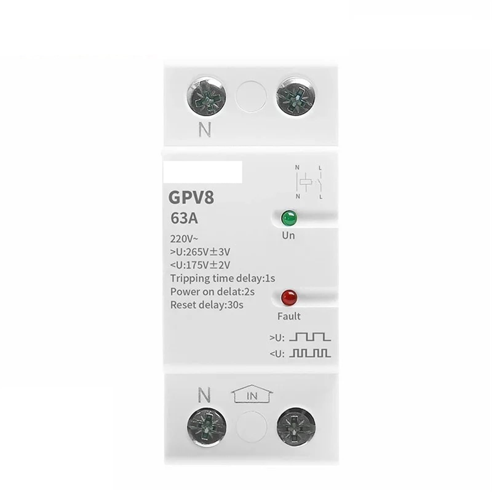 Dispositif de protection contre les surtensions GPV8 rail DIN 40A - 4