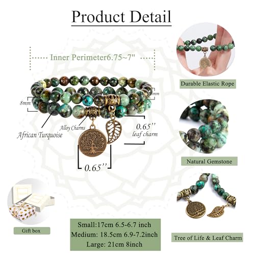 Farfume Chakra Bracelets for Women - Crystals Bracelet Women Natural Gemstones Yoga Reiki Bangle- A Set of Double Bracelets - Image 4