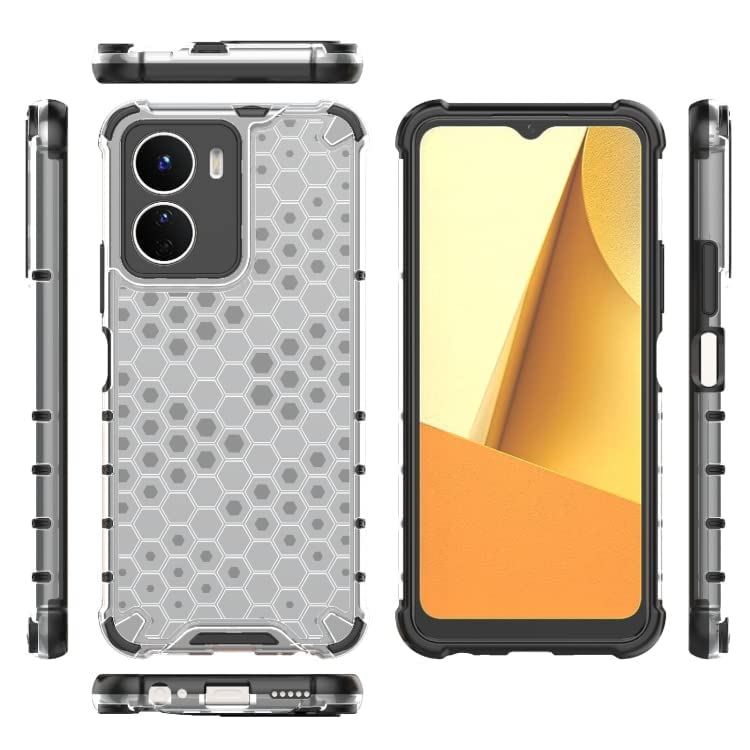 Image of Lustree TPU Honey Comb Armor Shock Proof Back Cover for for VIVO Y56 / VIVO Y16 (Transparent)