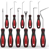 11-Piece Large Hook and Pick Set with Clip Removal Tool, Precision O-Ring Removal Kit for Automotive Mechanic and Electronic Maintenance Car Auto Oil Seal Mini Hooks