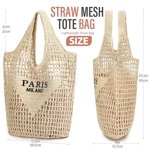 Image of Hommtina Straw Beach Bag - Womens Crossbody Shoulder Vacation Purse for Summer