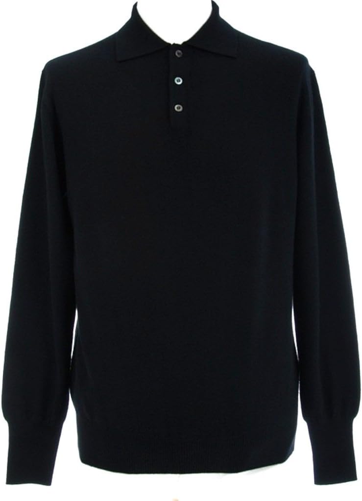 Men's Polo Cashmere Sweater with 3-Button