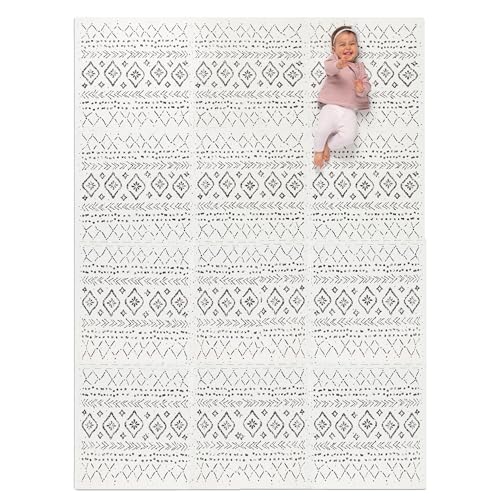 Image of Lillefolk Baby Play Mat for Floor – 6x8ft Boho | Soft Non Toxic Premium EVA Foam Tiles for Tummy Time, Crawling & Playroom – Waterproof Interlocking Floor Mat for Babies & Toddlers (12 Tiles)