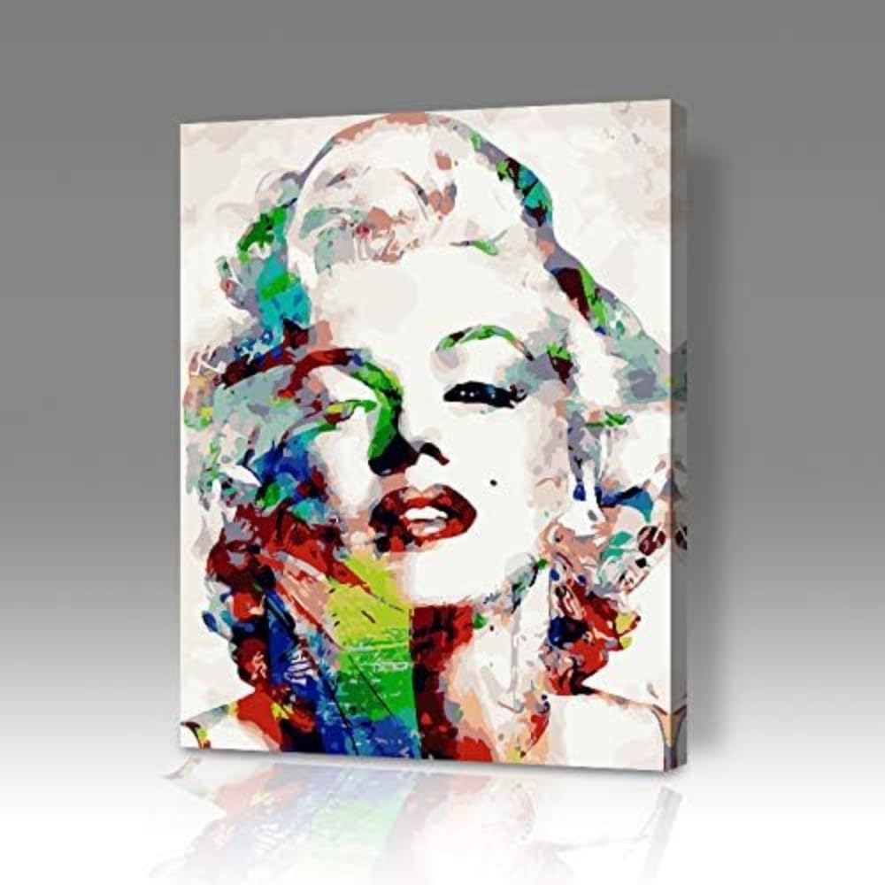 Axbuoefs Color Paint By Numbers Kit For Adults Marilyn Monroe Diy Complete Painting,Painting With Numbers With Brushes And Acrylic Paint, Home Office Decoration,Creative Gift - 16"X20" (Without Frame)
