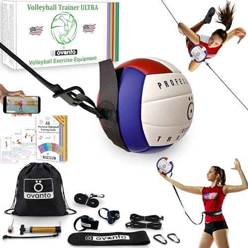 Image of OVANTO Volleyball Training Equipment Aid - Adjustable Practice Volleyball Kit
