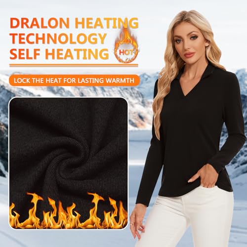 Women's 1/4 Zip Fleece Thermal Long Sleeve Golf Shirt Cold Weather Fleece Jacket3