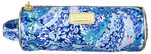Bolsa de lápis Lilly Pulitzer, bolsa de viagem fofa/bolsa com alça de transporte e fecho de zíper, 192608, Wave After Wave