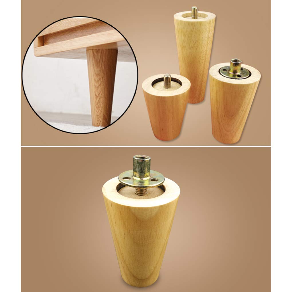 4 pezzi gambe in legno massello di ricambio coniche mobili piedini per mobili per divano, letto, armadietto, sedia, divano, gambe per mobili in legno, filettatura M10
