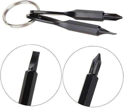 Miniatura 3 de 1 juego de mini destornilladores de llavero de acero inoxidable portátil Phillips y destornillador de cabeza plana herramienta práctica de