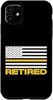 Vista 8 de iPhone 16 911 Police Dispatcher Gift Retired Thin Gold Line Flag Life Case