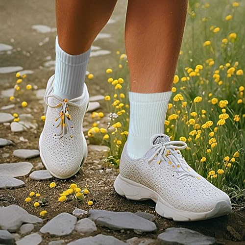 Image of Seamless Crew Socks above Ankle, Cotton Dress Socks for Women, Women's Thin Crew Socks (6 Pairs)