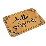 JIALI Tapis De Porte Tapis Modernes épaissir Antidérapant Imprimé Lettre Motif Flanelle Maison Décoratif Tapis De Sol D'entrée pour Salle De Bain 6