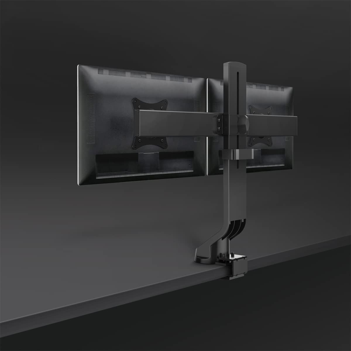 LogiLink BP0160 – podwójny uchwyt na monitor stołowy 2-krotny z aluminium do monitorów płaskich i zakrzywionych (17-27 cali)