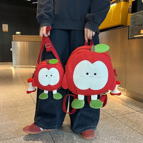 Apples Shaped Crossbody Bag Cartoon Fruit Shoulder Bag Nylon Tote Bag Adorable Student Handbag for Girls4