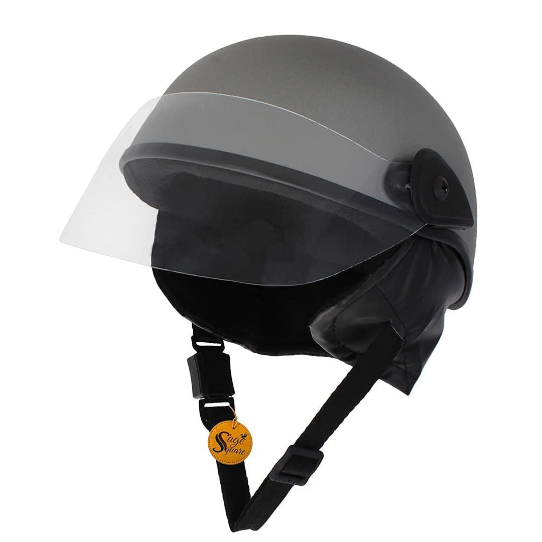 Sage Square Multi-Purpose Half Helmet for Men, Women (Non-Motorized) (Silver Matte)-image-28