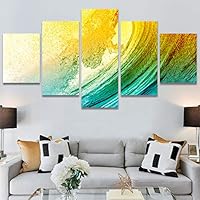 SIGNWIN 5 Panel Canvas Wall Art Modern Art Landscape Multicolor Photography Relax/Calm Rocky Romantics for Home Decorations Ready to Hang - 60